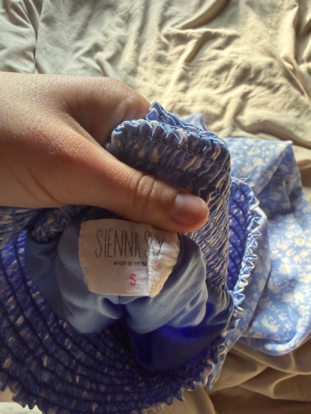 Sienna Sky Light Blue Floral flowy pants - Picture 3 of 4